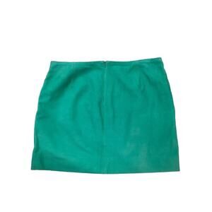 DVF Diane von Furstenberg Peacock Green Suede Mini Skirt Size 4